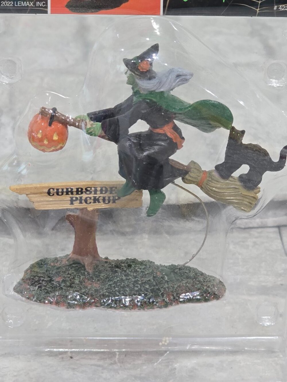 Lemax Curbside Pickup Witch on Broomstick Figurine, #22105, Poly-Resin